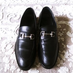 Salvatore Ferragamo Horse bit Loafers black silver